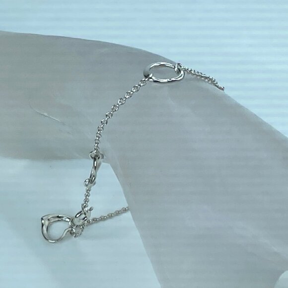 Tiffany & Co. Elsa Peretti Open Heart Bracelet in 925 Sterling 7.0" 2.7g JR291 - Picture 1 of 7